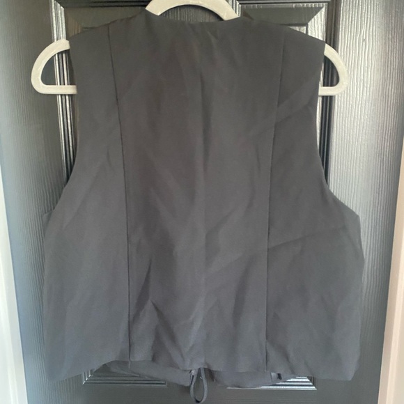 Missguided Black Tie Front Vest-Size XL - Picture 5 of 6